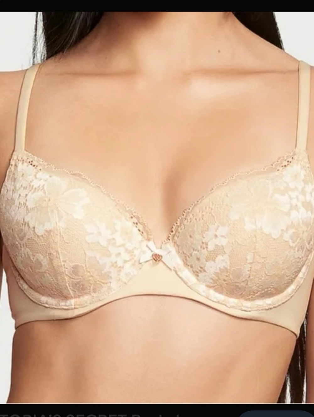 EUC Victoria's Secret Lace Push-Up Bra in Beige 34B